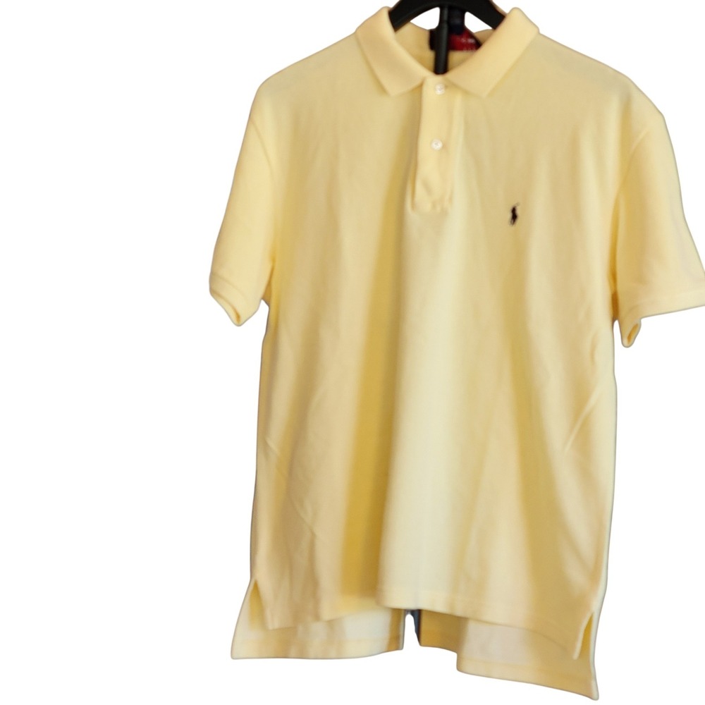 Polo Sport Ralph Lauren Mens  Polo Shirt Large Yellow Short Sleeve Pique Cotton